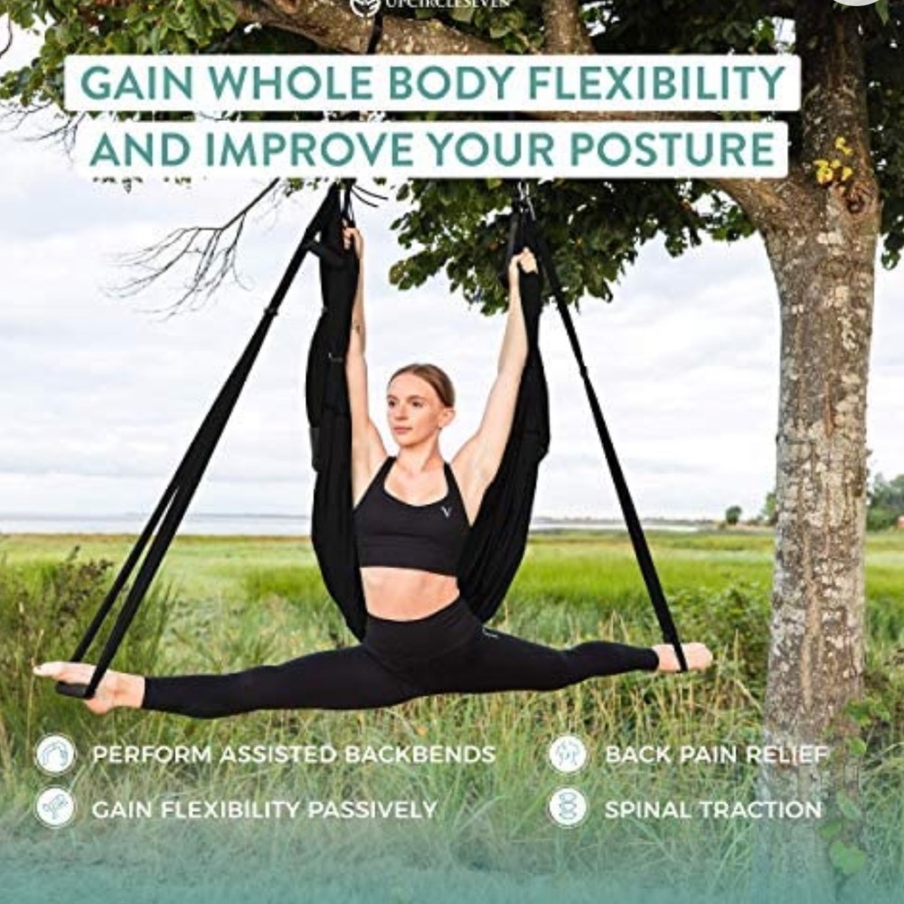 Yoga UpCircleSeven Aerial Yoga Swing Set Ceiling Mount, black